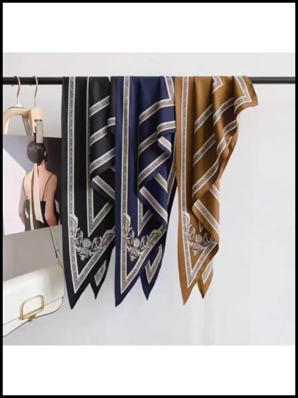 Silk Feel Satin Triangular Head Scarf Wrap - Multipurpose Hair Scarf for